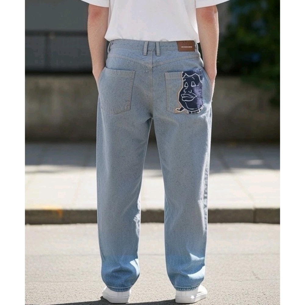 Vintage 90s Platinum FUBU Fat Albert Baggy Jeans Mens 40 Blue Y2K Actual 37x31